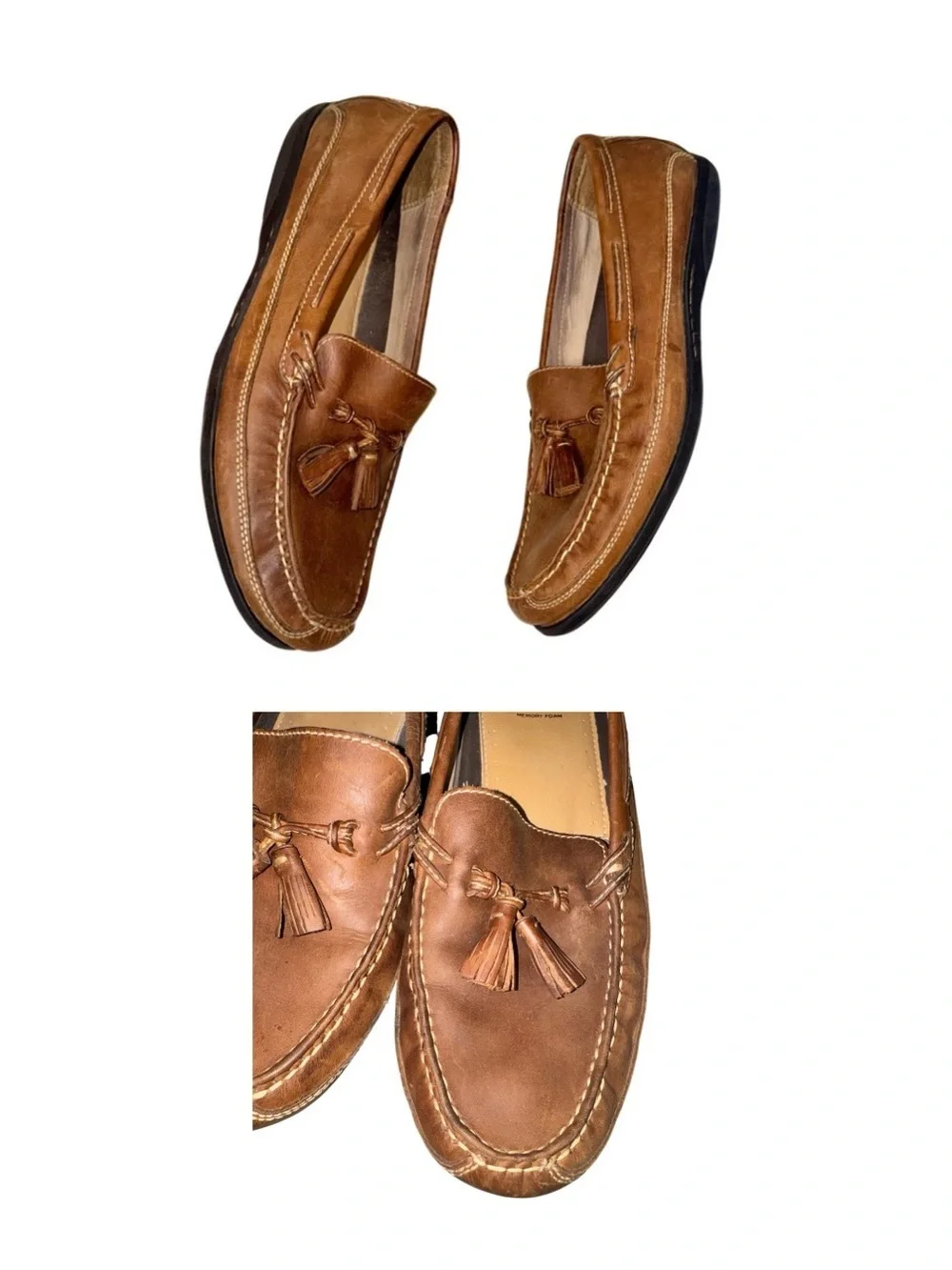 JOHNSTON & Murphy JM tassel leather slip on loafers men’s dress shoes size 12